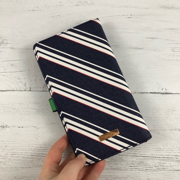 Aldo Handbags - ALDO Navy and White Striped Passport Travel Wallet